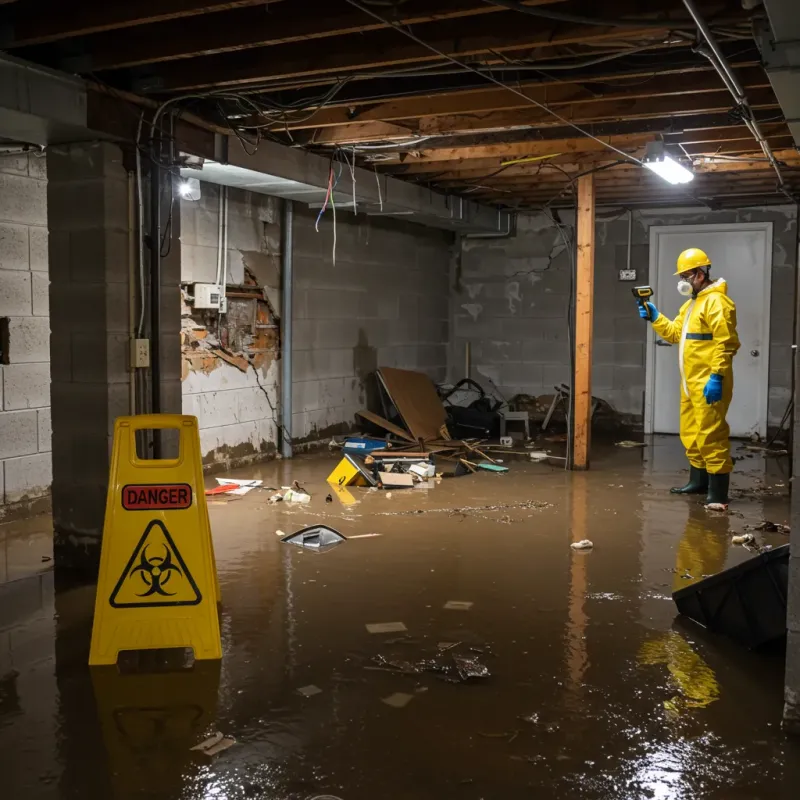 Flooded Basement Electrical Hazard in Graceville, FL Property