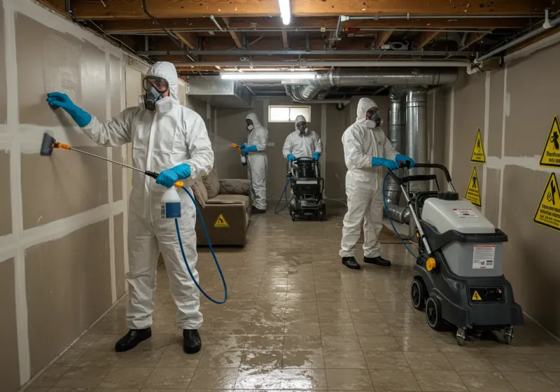 Basement Moisture Removal and Structural Drying process in Graceville, FL